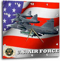 3dRose Wall Clock Silent - 10 inch - United States Air Force - Jr Patriotic