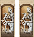 Beistle 2-Pack Mummy Restroom Door Covers, Spooky Halloween Bathroom Decorations, All-Weather Plastic for Haunted House and Trick-or-Treat, 5’ x 30”
