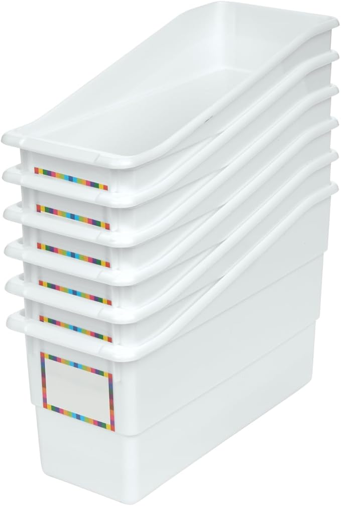 Really Good Stuff Durable Book & Binder Holders - 6 Pack - White