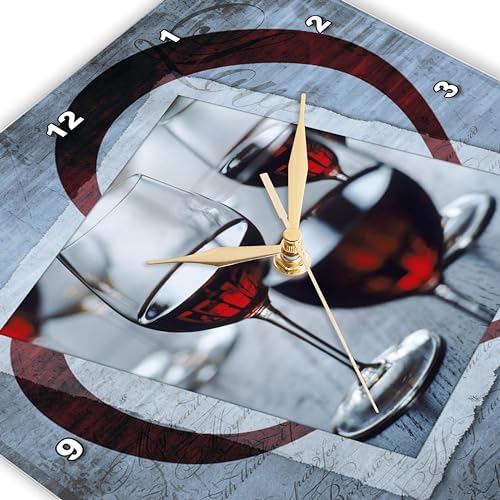 3dRose Wall Clock Silent - 10 inch - Wine Heart - Designs General Themes