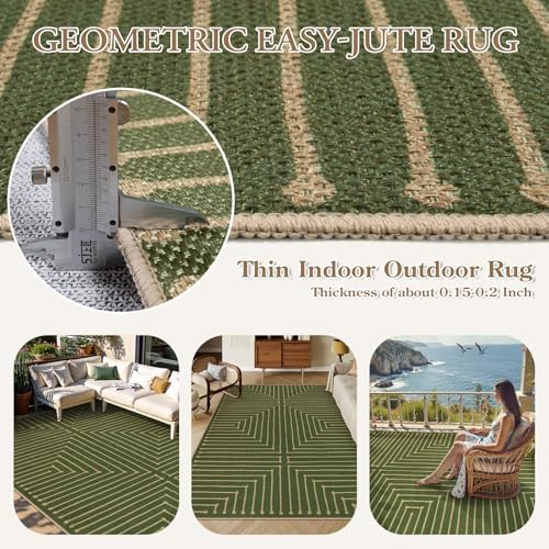 Lahome Neutral Easy Jute 8x10, Black and Brown Living Room Rug