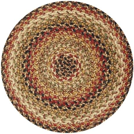 Homespice Kingston Braided Placemats for Country Decor, Round 15" Set of 2