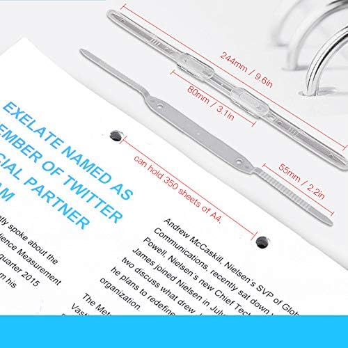 Aramox 50pcs Paper Fasteners, Metal Binding Clamps for A4 Paper, 350 Sheets Capacity, Perfect for Office and School Use