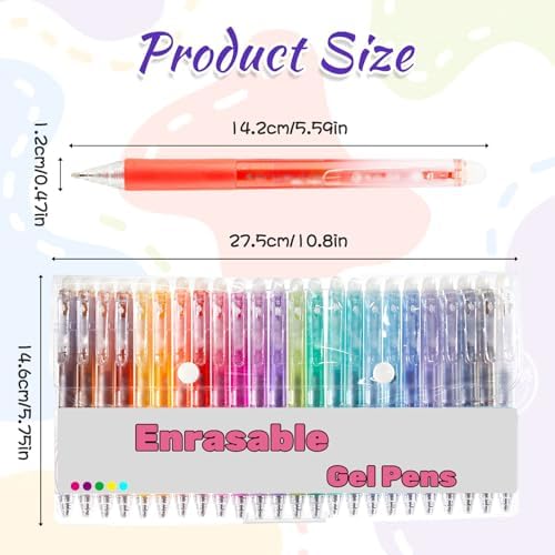36 Colors Erasable Gel Pens, 2025 Upgraded Retractable Colored Pen with Fine 0.7mm Tip, Multi Color Nurse pens, Erasable Pens Multicolor for Office, School Supplies (12 colors)