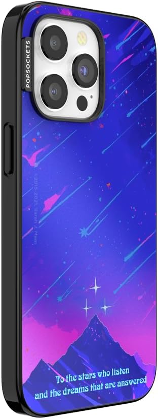 PopSockets iPhone 15 Pro Max Phone Case with MagSafe, Wireless Charging Compatible, Bookish - Mirror Starfall