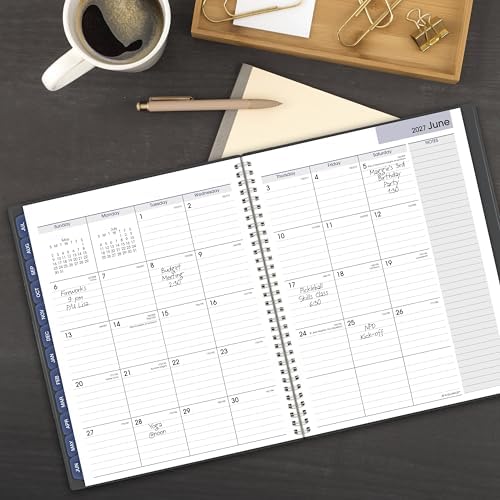 AT-A-GLANCE Planner 2026-2027 Weekly & Monthly Academic 12-Month July-June, 8-1/2" x 11", DayMinder, Charcoal (AYC54545)