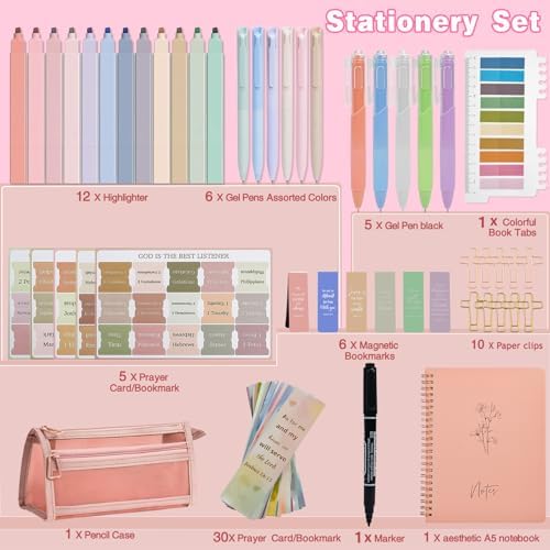 HRFGWDD 78-Piece Bible Study Supplies, Bible Journaling Kit for Women