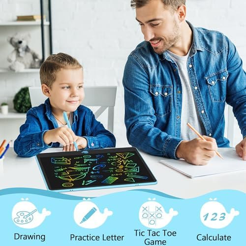Hockvill LCD Writing Tablet for Kids 16 Inch, Toys for Girls Boys Drawing Pad for 3 4 5 6 7 8 Year Old Kid, Toddler Magnetic Doodle Board Travel Essentials Christmas Birthday for Children (Blue)