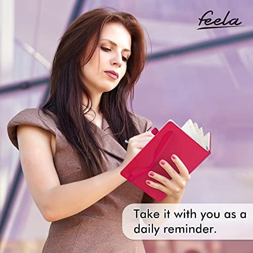 feela 3 Pack Notebooks Journals Bulk, Hardcover Notebook Classic Ruled Lined Journals with Pen Holder for Women Girls School Business Supplies, with 3 Black Pens, 120 GSM, 5.1”x8.3”, A5, Berry