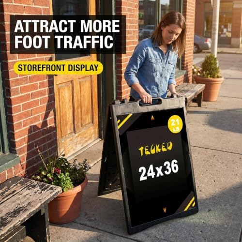 24x36 Inch Black Portable Foldable A Frame Sign Stand