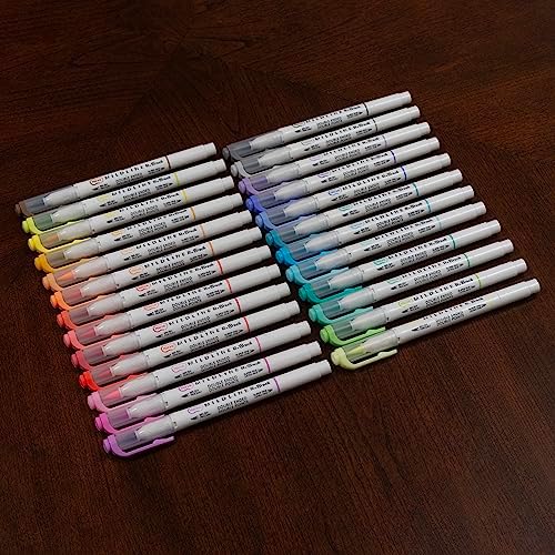 Zebra Pen MILDLINER No Bleed Brush Pen, Assorted Colors, Dual Tip, 25-Pack