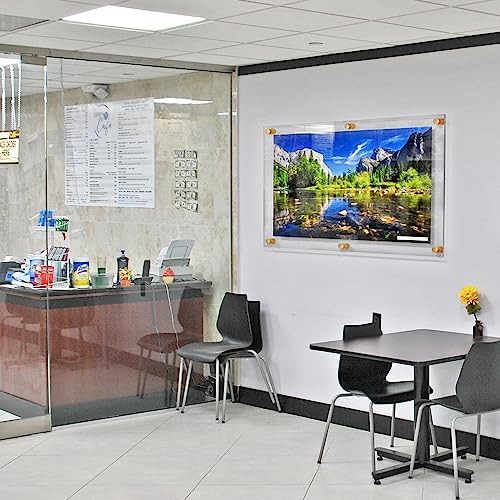 Azar Displays 105536-GLD Acrylic Floating Double Panel Wall Frame,24" x 36" Graphic Size, Overall Frame Size: 28" x 40", Gold