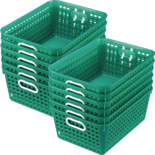 Really Good Stuff Large Plastic Book Baskets, 13.25" by 10" by 5.5"-12-Pack