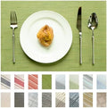 Placemats Set of 12 Vinyl/Plastic Woven Place Mats for Kitchen Table Indoor/Outdoor Washable Placemat Wipeable Dining Table Mats (Oliver Green,12)