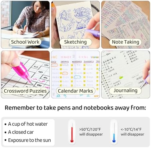 Retractable Erasable Gel Pens Clicker,Fine Point 0.7mm Smooth Writing Pens,Cute Pens For Writing Journaling Taking Notes School Office Home. (12 Colors)
