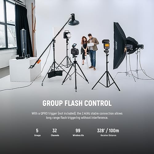 NEEWER QR 2.4G Wireless Flash Receiver for NEEWER QPRO-C, QPRO-N, QPRO-S Triggers, Single Contact with 2.5mm Sync Port, Hot Shoes, 1/4" Thread, Compatible with Godox Yongnuo NEEWER Vision4 S101 NW700