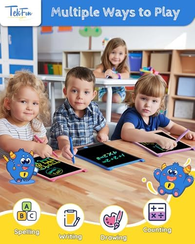 TEKFUN Party Favor 20 Pack LCD Writing Tablet with Stylus, 8.5in Erasable Doodle Board Mess Free Drawing Pad for Kids, Car Trip Educational Toys Birthday Christmas Gift for 3 4 5 6 7 Girls Boys