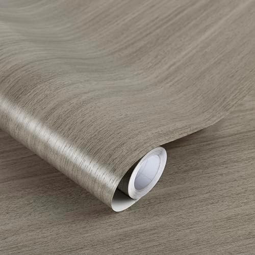 Abyssaly Peel and Stick Wallpaper Grey Wood Contact Paper Decorative Self-Adhesive Film for Surfaces Easy to Clean Thickening Upgrade Increase Stomata and Reduces Bubble Generation 15.7 in X 196 in