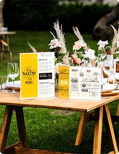 NIUBEE Acrylic Sign Holder 8.5 x 11 Horizontal T-Shape Flyer Stand 6 Pack