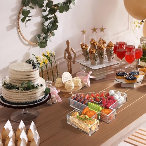 11" Acrylic Number Charcuterie Tray, Fillable Charcuterie Box (Number 4)