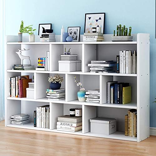Freestanding Bookshelves Storage Display Cabinet Anti-Fall Utility Organizer Shelves for CDs/Movies/Books for Bedroom Living Room Home Office (140x20x90cm)