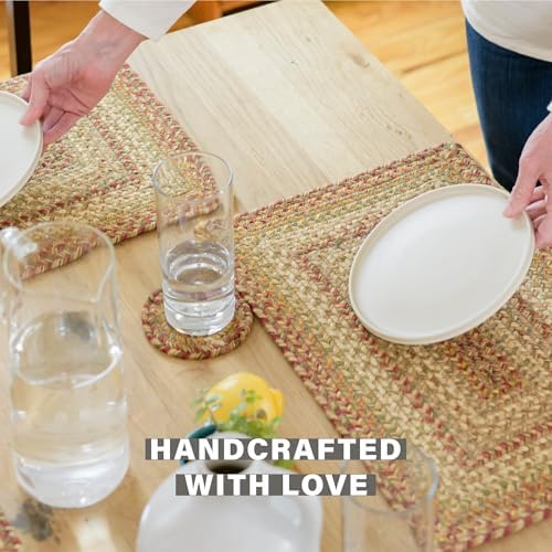 Homespice Harvest Braided Coasters for Country Decor, Round 4" Set of 6