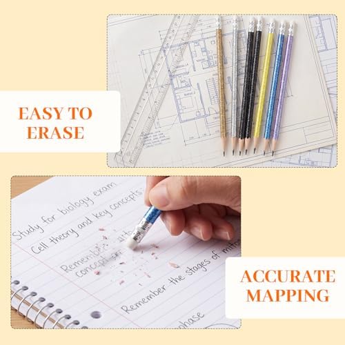 TecUnite 60 Pcs HB Pencils #2 Unsharpened Wood Cased Pencils with Eraser Hexagonal Pencil Cute Graphite No 2 Pen for Adults Gifts Exam School Office Sketching Learning (Dark Colors)