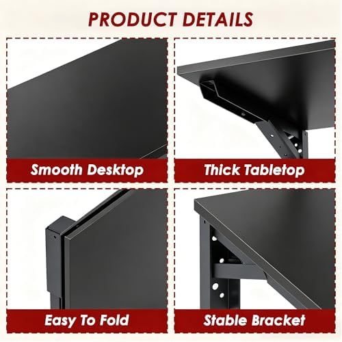 Need 36x20IN Wall Mounted Folding Table for Office Laundry Black