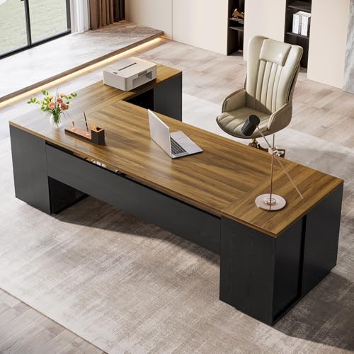 Tribesigns 86" L-Shaped Executive Office Desk, Extra Large Home Office Desk