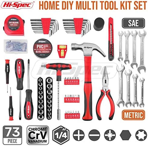 Hi-Spec Home and Garage Tool Kit Household and Auto Repair Tools Pliers