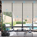 SmartWings Motorized Smart Roller Shades, 100% Blackout Safari Cream