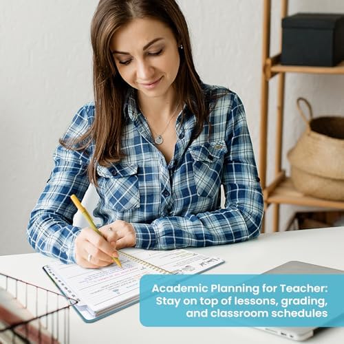 Planner 2026-2027, Jul 2026-Jun 2027 Academic Monthly & Weekly Planner | 6.3" x 8.5" Hardcover Calendar Planner for Women, Spiral Organizer with tabs, School Office Home Supplies, Azure Wildflowers