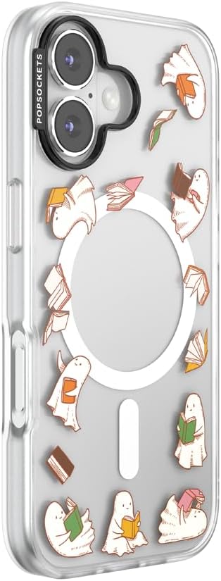 PopSockets iPhone 17 Phone Case with MagSafe- Spooky Book Club | Magnetic, Wireless Charging, Camera & Drop Protection, Witchy, Halloween, Horror