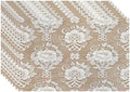 Batmerry Floral Linen Placemats Set of 8, Template White Lace Background Washable Table Mats for Kitchen Table Thickened Heat Insulation Dining Set Indoor Outdoor 12X18 in