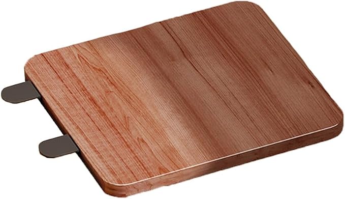 Desk Extender Tray, Punch-Free Clamp on 90° Foldable Keyboard Drawer Tray, Table Mount Armrest Shelf, Computer Elbow Arm Support (Brown, 6.9"*9.8"*0.5"/17.5cm*25cm*1.2cm)