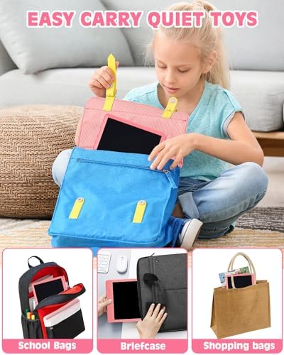 PINKCAT LCD Writing Tablet, Doodle Board Toys Gifts for 3-8 Year Old Girls Boys, 10 Inch Mess Free Coloring Books, Drawing Pad for Kids, Gifts for Toddler Christmas Stocking Stuffers Travel, Baby Pink