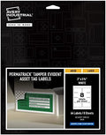 Avery White Asset Tag Labels, 3-3/4" x 2", Tamper-Evident Laser Printable Tags, 64 Waterproof Labels (60538)