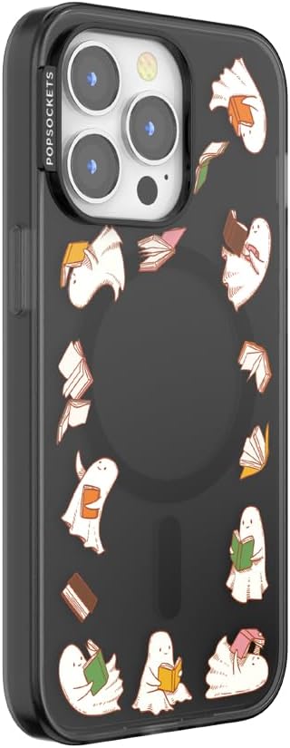 PopSockets iPhone 13 Pro Phone Case with MagSafe- Spooky Book Club | Magnetic, Wireless Charging, Camera & Drop Protection, Witchy, Halloween, Horror