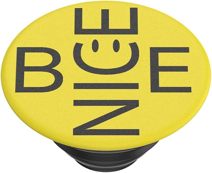 PopSockets Adhesive Phone Grip, Holder, Phone Stand, Yellow - Be Nice