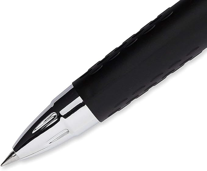 Advantage Gifts Signo 207 Roller Ball Retractable Gel Pens, Medium Point (0.7mm), Purple Ink, 3 Count, Bundle with Plastic Reusable Pouch