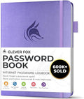 Clever Fox Password Book with Alphabetical Tabs, 4"x5.5" Keeper Lavender