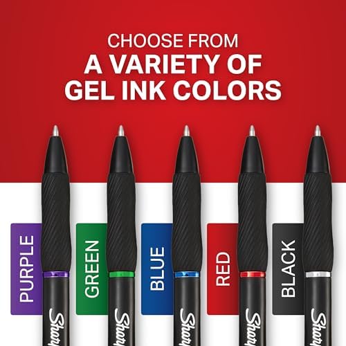 Sharpie S-Gel Gel Pens Drawing Pens Gel Ink For Journaling Writing Coloring Medium Point (0.7Mm) Black Ink Pen 216 Count, Pack of 6
