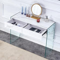 White Environmental Protection Minimalist Dresser, Desk, Desktop Computer Desk, with Double Drawer Storage Space, Simple Home, Perfect for Various Styles of Home Environment.