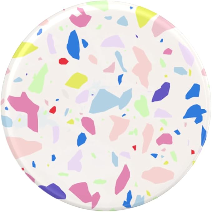 PopSockets Adhesive Phone Grip, Holder- Terrazo Party | Secure Comfortable Hold, Anti-Drop, Kickstand, Rainbow, Colorful, Phone, Women