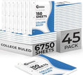 Rosmonde 6750 Sheets Loose Leaf Paper Bulk, 45 Pack, College Ruled Paper