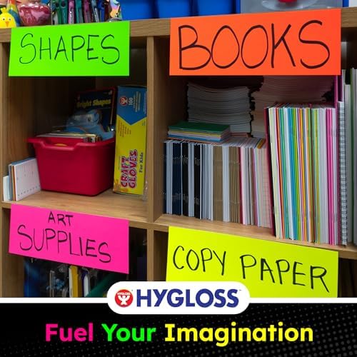 Hygloss Poster Board 4 x 11, 50 Pack Neon Red-Orange, Colored Posterboard