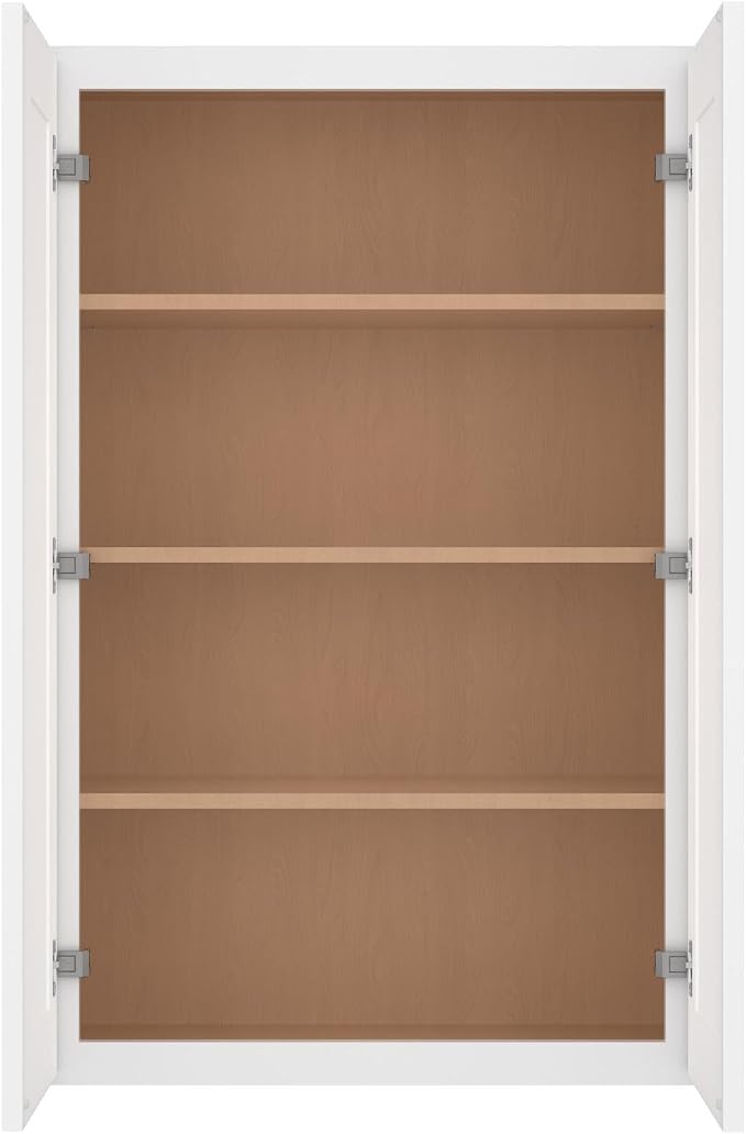 Furinno Shaker 3-Tier Wall Kitchen Cabinet, 2-Door, White