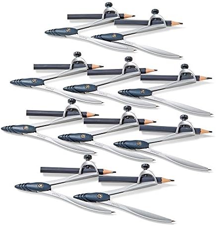 hand2mind Student Math Geometry Compass, Silver, Precision Tool for Geometry, Math, Drafting (Pack of 10)