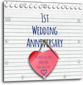 3dRose Wall Clock Silent - 10 inch - 1st Wedding Paper Celebrating 1 Year Together - First Anniversaries - one yr - Occasions