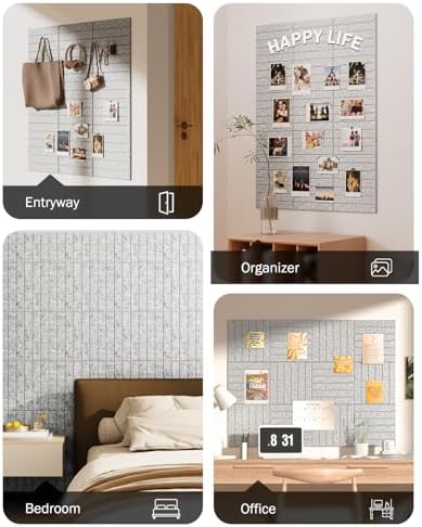Large Cork Board, 48"X36" Bulletin Board Pin Boards for Wall Grey